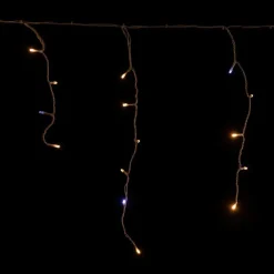 Stalactite lumineuse LED à lumière fixe blanc chaud sur secteur - 22 m