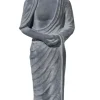 Statue décorative bouddha hindou debout coloris gris en béton ciré - 75 cm