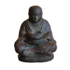 Statue de jardin Moine assis avec pot pour bougie H 20 cm