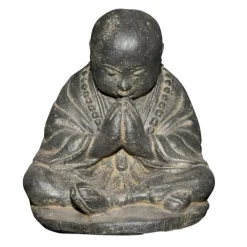 Statue de jardin Moine assis priant H 20 cm