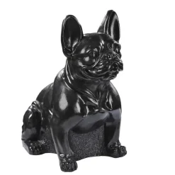 Statue en béton ciré anthracite Hairie Grandon Bouledogue assis - 43 cm