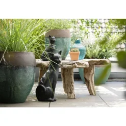 Statue en béton ciré anthracite Hairie Grandon chat déco petit modèle - 42 cm