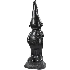 Statue en béton ciré anthracite Hairie Grandon Lutin garçon petit modèle - 54 cm