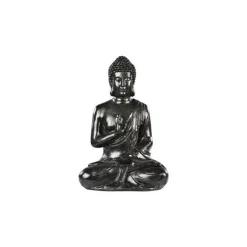 Statue en béton coulé noir Hairie Grandon Bouddha hindou moyen modèle - 40,5 cm