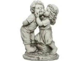 Statue enfants en magnésium blanc cassé Kaemingk - 25 x 40,5 x 60 cm