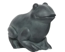 Statue forme grenouille en polymagnésium vert antique - 26 x 40 x 32 cm