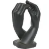 Statue forme mains en polymagnésium anthracite Kaemingk - 22 x 26 x 43 cm