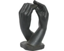 Statue forme mains en polymagnésium anthracite Kaemingk - 22 x 26 x 43 cm