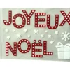 Sticker pères Noël floqués x4 rouge et blanc - 28,5 x 40 cm