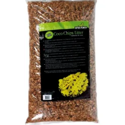 Substrat pour terrarium coloris marron éclat de coco Reptile Planete Coco Chips Litter - 18 L