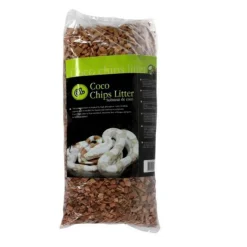 Substrat pour terrarium coloris marron éclat de coco Reptile Planete Coco Chips Litter - 6 L