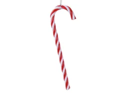 Sucre d’orge rouge et blanc à suspendre - H 12,2 cm