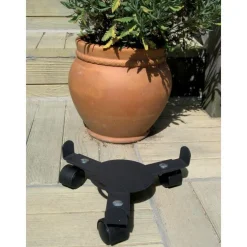 Support 3 roulettes extensible gris martelé 27 à 37 cm