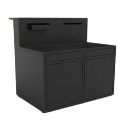 Support cuisine fermé en acier noir forme comptoir de bar Forge Adour - 120 x 97,2 x 112,5 cm