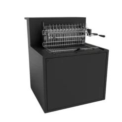 Support grill fermé en acier noir forme comptoir de bar Forge Adour - 90 x 97,2 x 112,5 cm