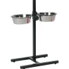 Support porte gamelles pour chien coloris noir et argent en H double Flamingo Otis - Taille M 2 x 2,5 L