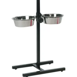 Support porte gamelles pour chien coloris noir et argent en H double Flamingo Otis - Taille M 2 x 2,5 L