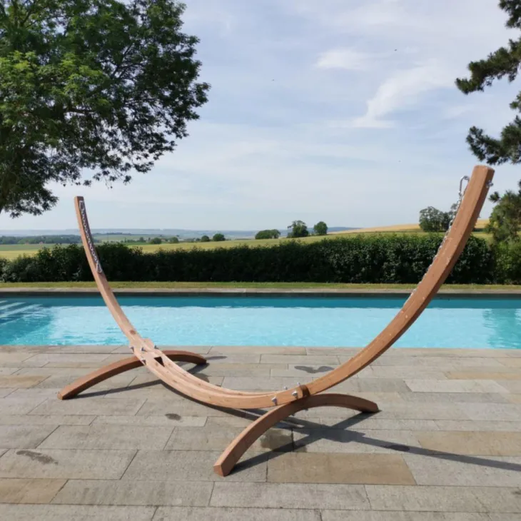 Support pour hamac coloris beige en bois Kompagnon - 120 kg