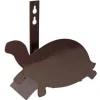 Support tuyau métal mural tortue marron