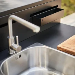 Support évier fermé en acier noir forme comptoir de bar Forge Adour - 90 x 97,2 x 112,5 cm