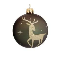 Suspension boule décorative nature coloris vert en verre - Ø 7 cm