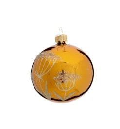 Suspension boule décorative nature coloris orange en verre - Ø 7 cm