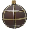 Suspension boule décorative nature coloris marron en verre - Ø 7 cm