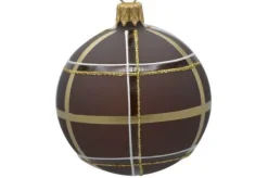 Suspension boule décorative nature coloris marron en verre - Ø 7 cm