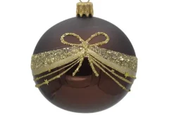 Suspension boule décorative Nature coloris marron en verre - Ø 7 cm