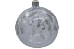 Suspension boule décorative Nordique coloris transparent en verre - Ø 7 cm
