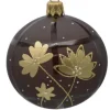 Suspension boule décorative nature coloris marron en verre - Ø 7 cm