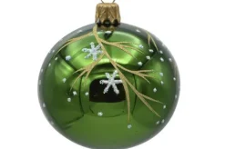 Suspension boule décorative Traditionel coloris vert en verre - Ø 7 cm