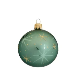 Suspension boule décorative coloris vert en verre traditionnel - Ø 7 cm