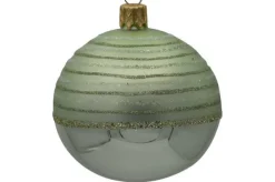 Suspension décorative boule déco Traditionel coloris vert en verre - Ø 7 cm
