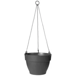 Suspension en plastique gris anthracite Elho Vibia Campana - ø 26 cm