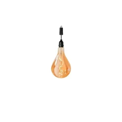 Suspension en verre forme ampoule Raindrop LED à pile Ø 16 x H 28,5 cm