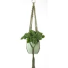 Suspension macramé en corde verte - 90 cm