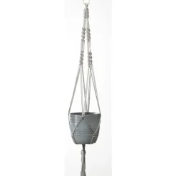 Suspension macramé en corde grise - 90 cm