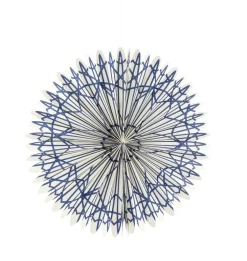 Suspension rosette coloris bleu en papier - Ø 30 cm