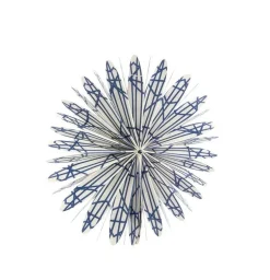 Suspension rosette coloris bleu en papier - Ø 15 cm