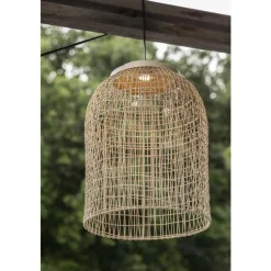 Suspension solaire bohème en rotin synthétique Ko Samuy - Ø 34 x H 46 cm