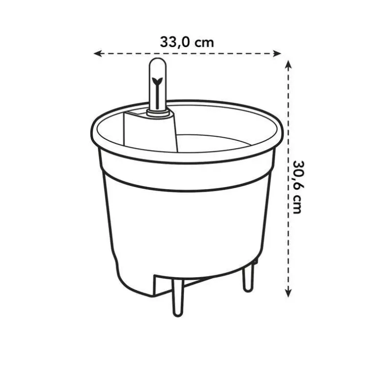 Système d’auto-arrosage en polypropylène noir Elho Self Watering insert - 33 cm