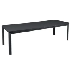 Table 2 allonges en aluminium coloris carbone Oléron Fermob - 155/255 x 100 x 74 cm
