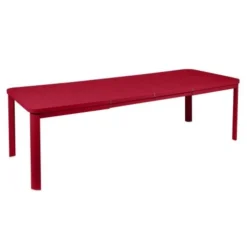 Table 2 allonges en aluminium coloris piment Oléron Fermob - 155/255 x 100 x 74 cm