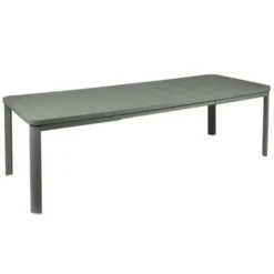Table 2 allonges en aluminium coloris romarin Oléron Fermob - 155/255 x 100 x 74 cm