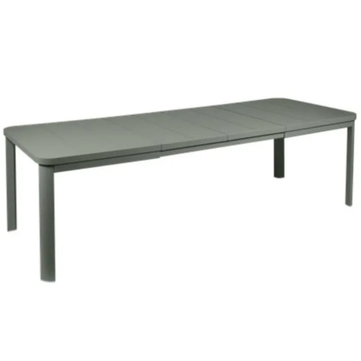 Table 2 allonges en aluminium coloris romarin Oléron Fermob - 155/255 x 100 x 74 cm