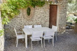 Table avec rallonges coloris gris en acier Oléron Fermob - 82 x 82 x 74 cm