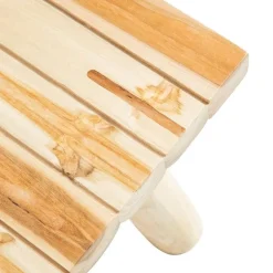 Table basse carrée coloris beige en teck - 80 x 80 x 40,5 cm