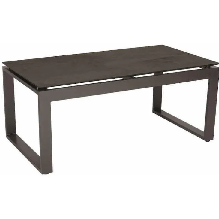 Table basse coloris anthracite/ smoky en aluminium Stern - 110,5 x 60 x 45 cm