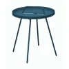 Table basse de jardin coloris bleu en acier Flower - 51 cm